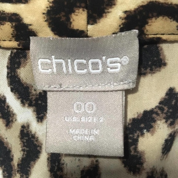 Chico's Women's Dress Size 00= 2 Brown Animal Print Lightweight Shift Short - Picture 7 of 8